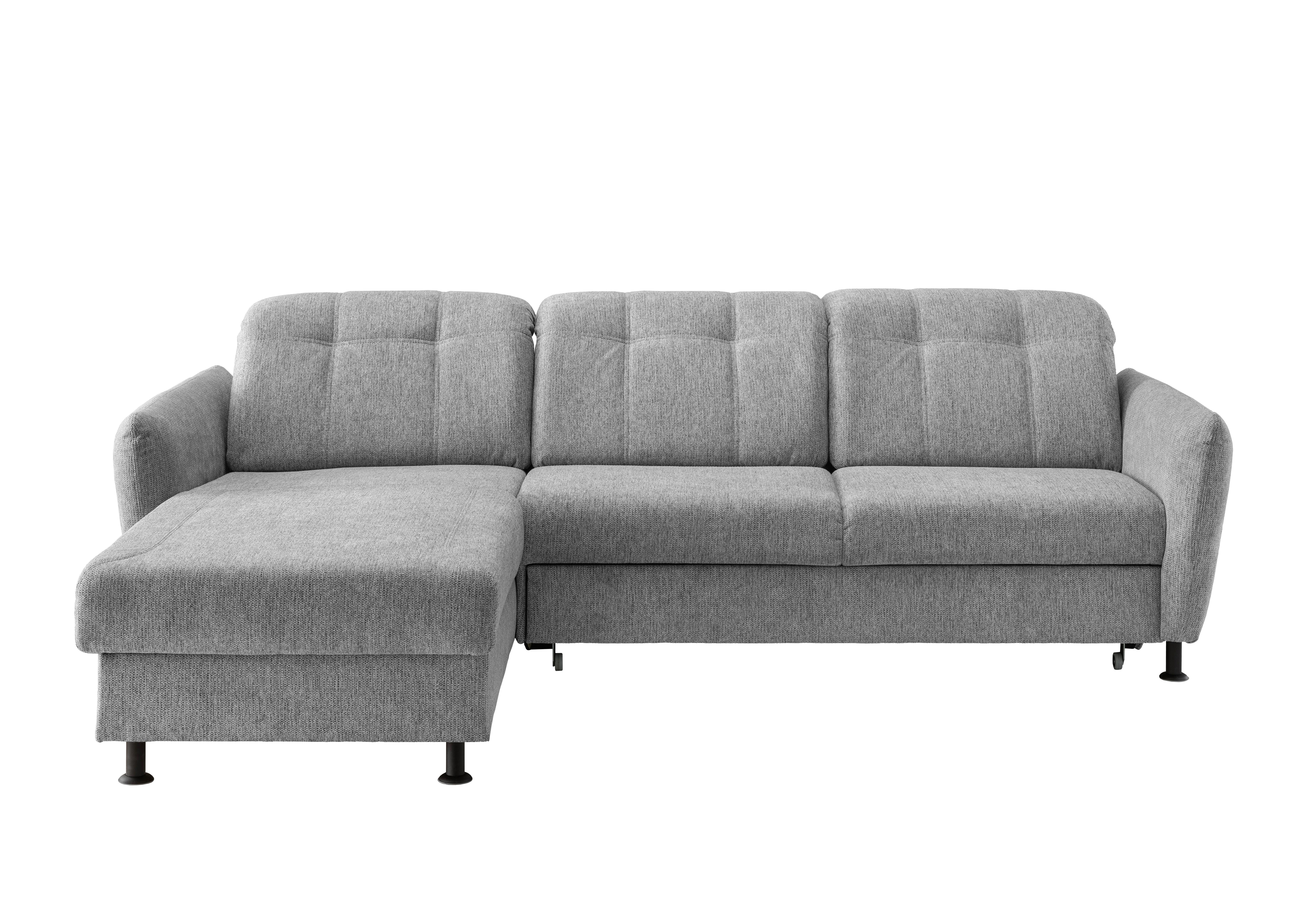 Ecksofa Minori Chenille Silberfarben, S: 184x267 cm - Silberfarben/Schwarz, MODERN, Textil (184/267cm) - Livetastic