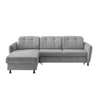 Ecksofa Minori Chenille Silberfarben, S: 184x267 cm - Silberfarben/Schwarz, MODERN, Textil (184/267cm) - Livetastic