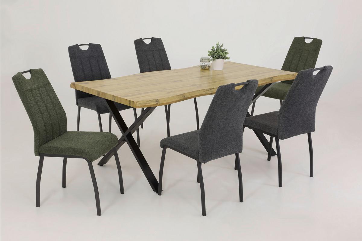 Stuhl-Set Elif IIi S Anthrazit - Dunkelgrau/Anthrazit, MODERN, Textil/Metall (44/96/64cm) - MID.YOU