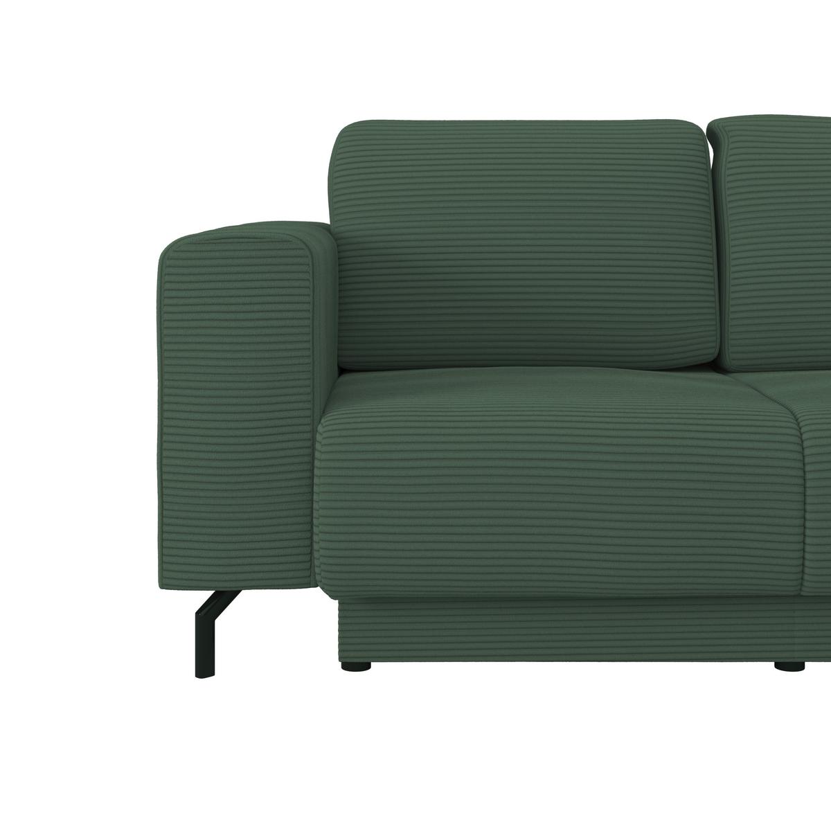 Ecksofa Veni Ecke R - Dunkelgrün/Schwarz, MODERN, Textil (272/210cm) - Ondega