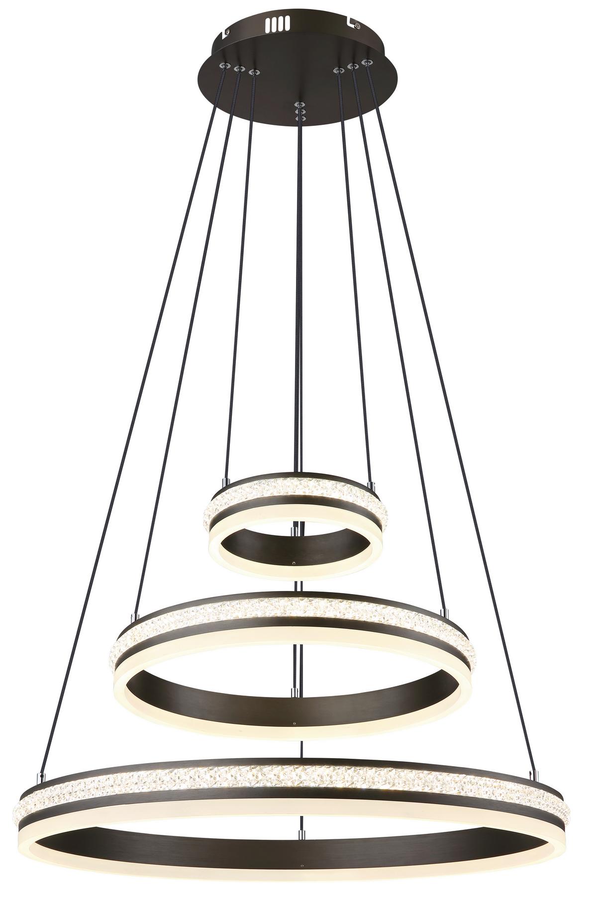 Led Függőlámpa 67314-70h - titánszürke/opál, Design, műanyag/fém (60/120cm) - Globo