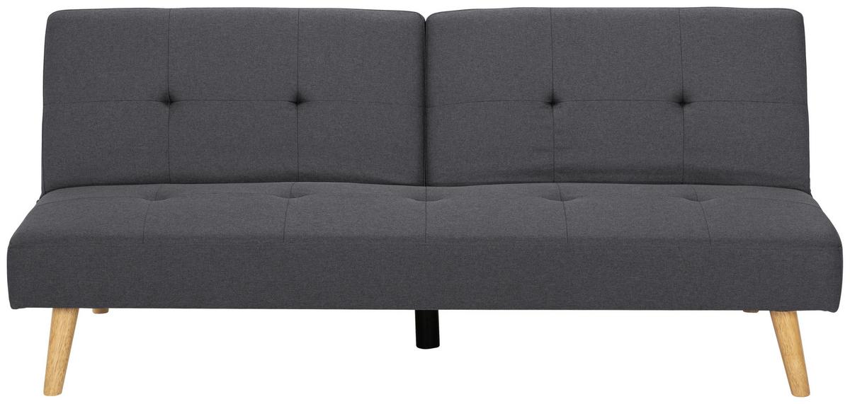Schlafsofa Dunkelgrau Volos 178x88 cm - Dunkelgrau/Naturfarben, Basics, Textil (178/76/88cm) - MID.YOU