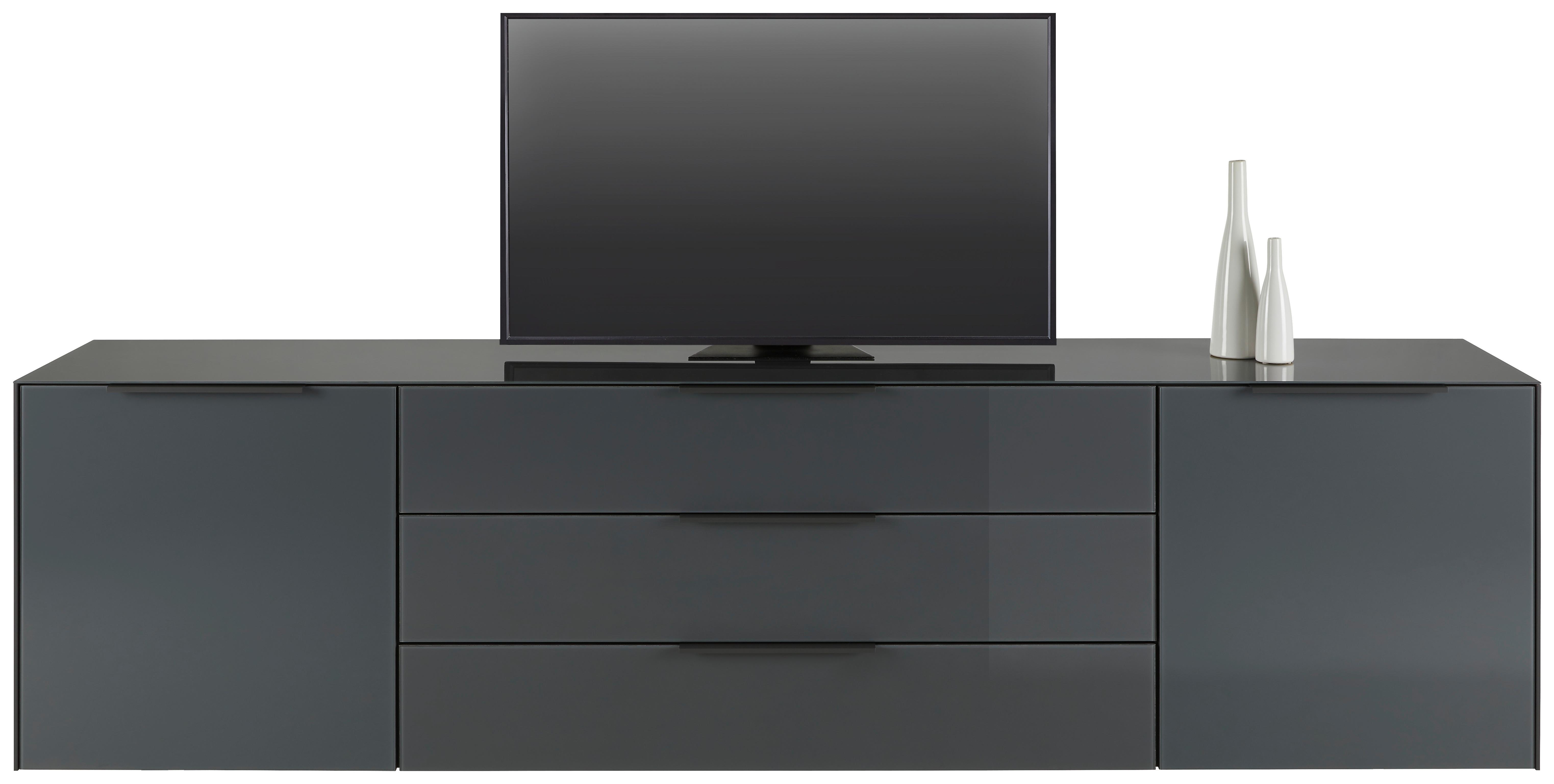 Tv Diel Max Box - antracitová/strieborná, Moderný, kov/kompozitné drevo (235/63/45cm) - Premium Living
