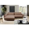 Ecksofa Abriamo Braun 204x273 cm - Creme/Schwarz, Design, Textil (204/273cm) - MID.YOU