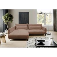 Ecksofa Abriamo Braun 204x273 cm - Creme/Schwarz, Design, Textil (204/273cm) - MID.YOU