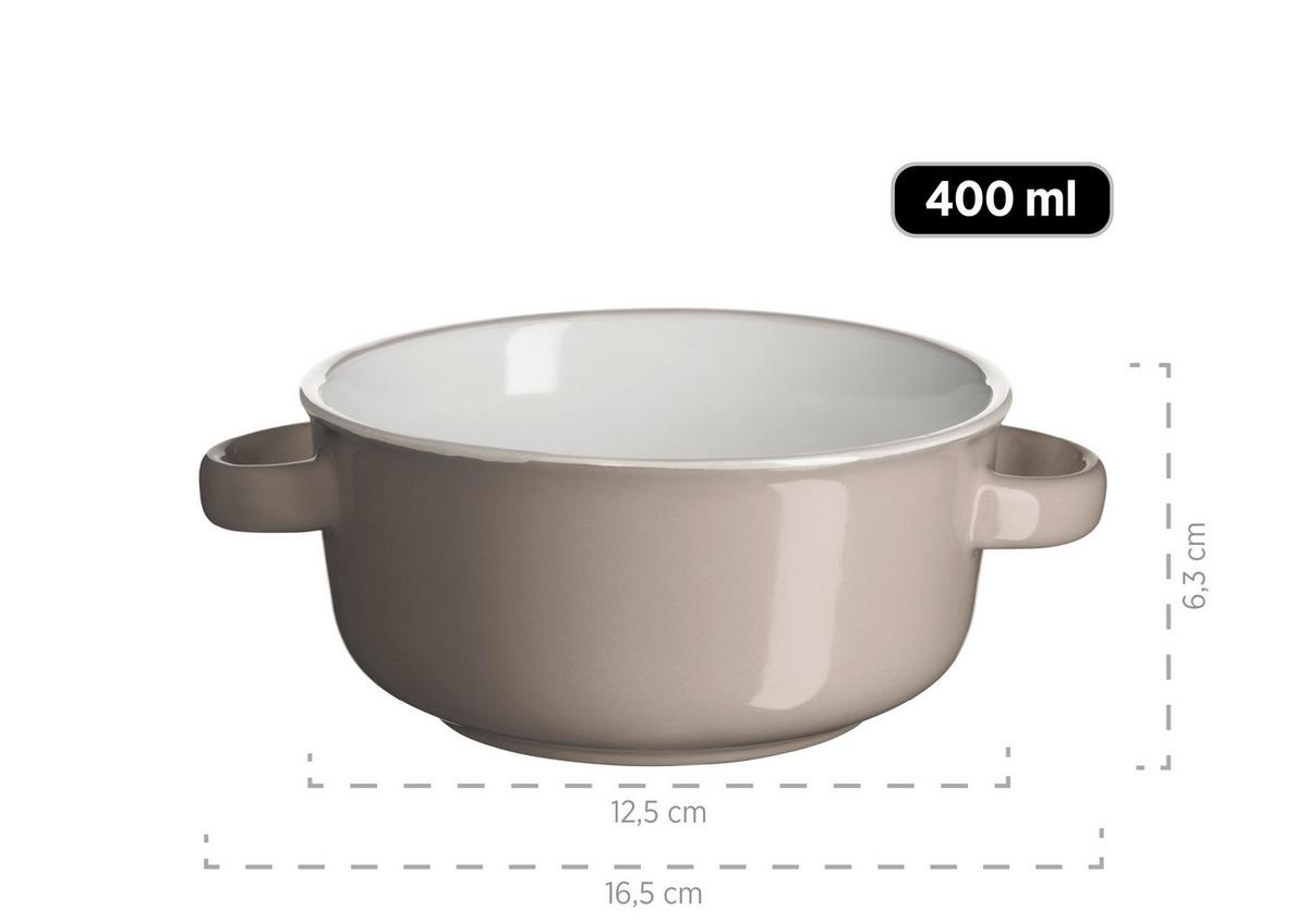 Suppentasse Steinzeug Maila 4er- Set D: 23 cm - Hellrosa/Hellgrau, Basics, Keramik (23cm) - Mäser