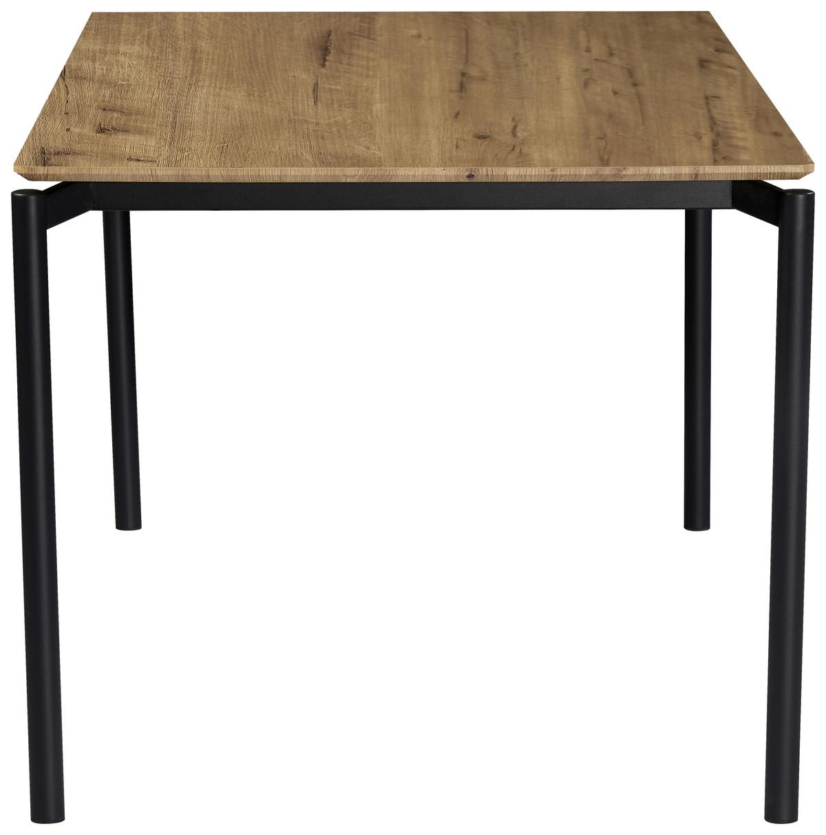 Jedálenský stôl LIDO 180 - čierna/farba duba, Modern, kov/kompozitné drevo (180/76/90cm) - Mömax