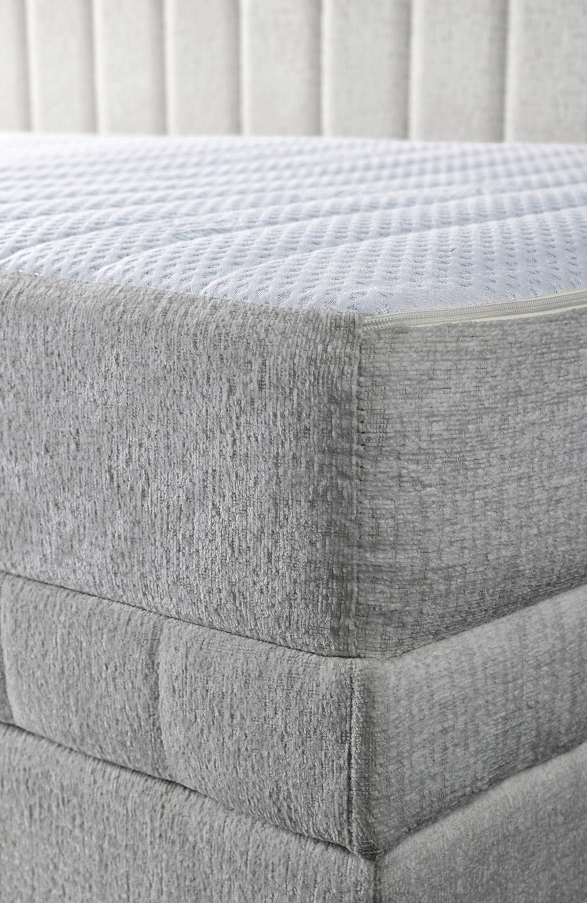 Schlafsofa Roma, Hellgrau B: 212 Cm - Hellgrau/Schwarz, Design, Holz/Holzwerkstoff (212/83/99cm) - MID.YOU