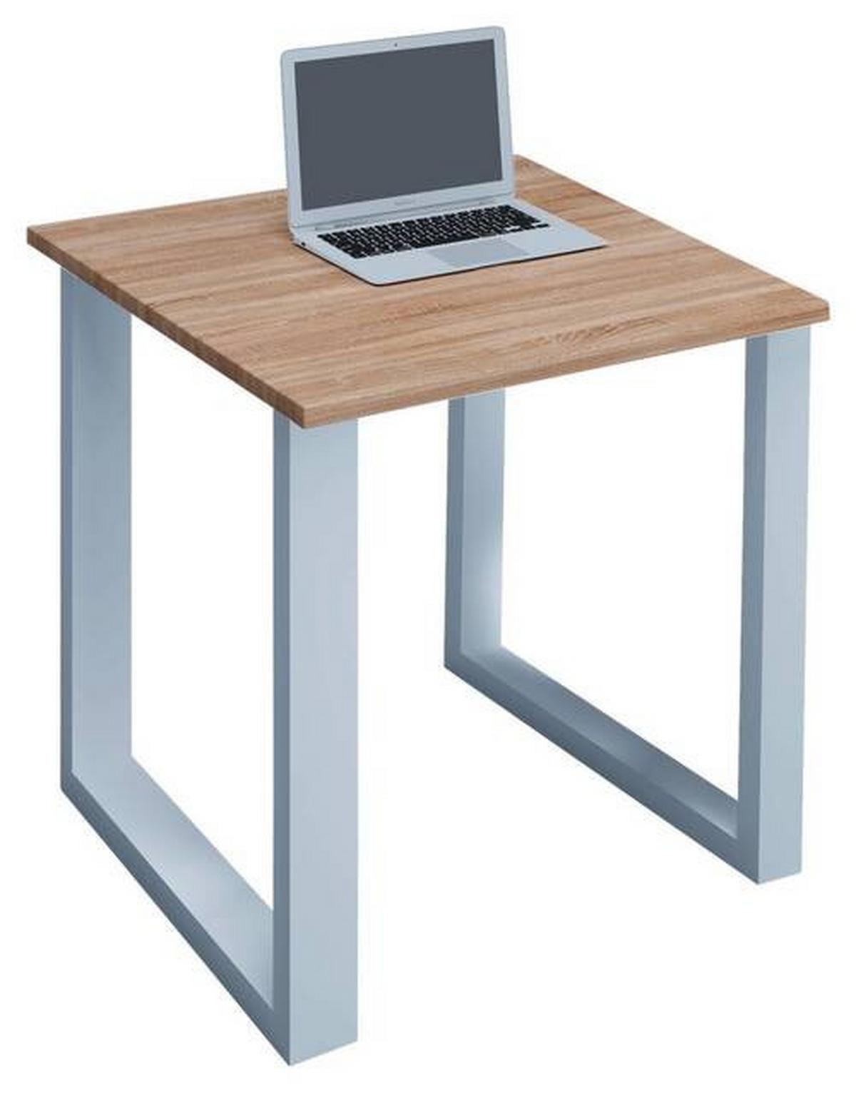 Schreibtisch Lona L: 80 Cm Weiß/eiche - Weiß/Sonoma Eiche, MODERN, Holzwerkstoff/Metall (80/50/76cm) - MID.YOU