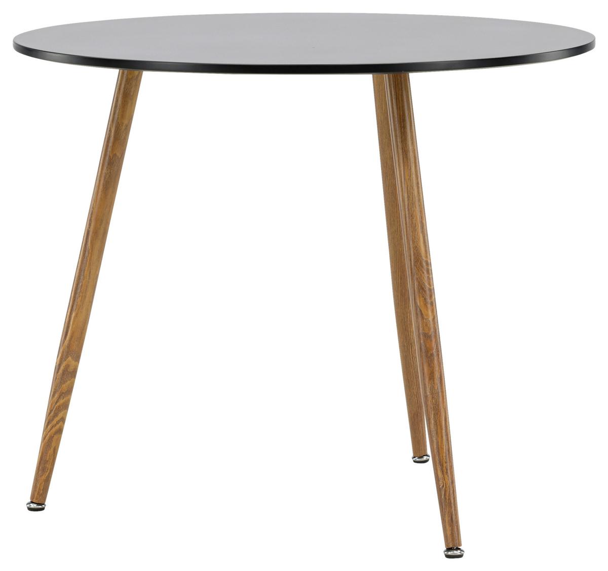 Esstisch Polar - Hellbraun/Schwarz, Design, Holzwerkstoff/Metall (90/90/75cm) - Livetastic