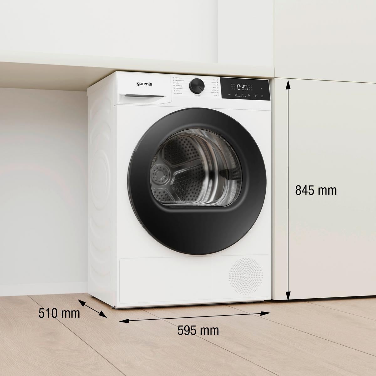 Wärmepumpentrockner DG2P8D/AT Füllmenge ca. 8 KG, EEKL: D - Weiß, Basics, Kunststoff/Metall (59,5/84,5/51cm) - Gorenje