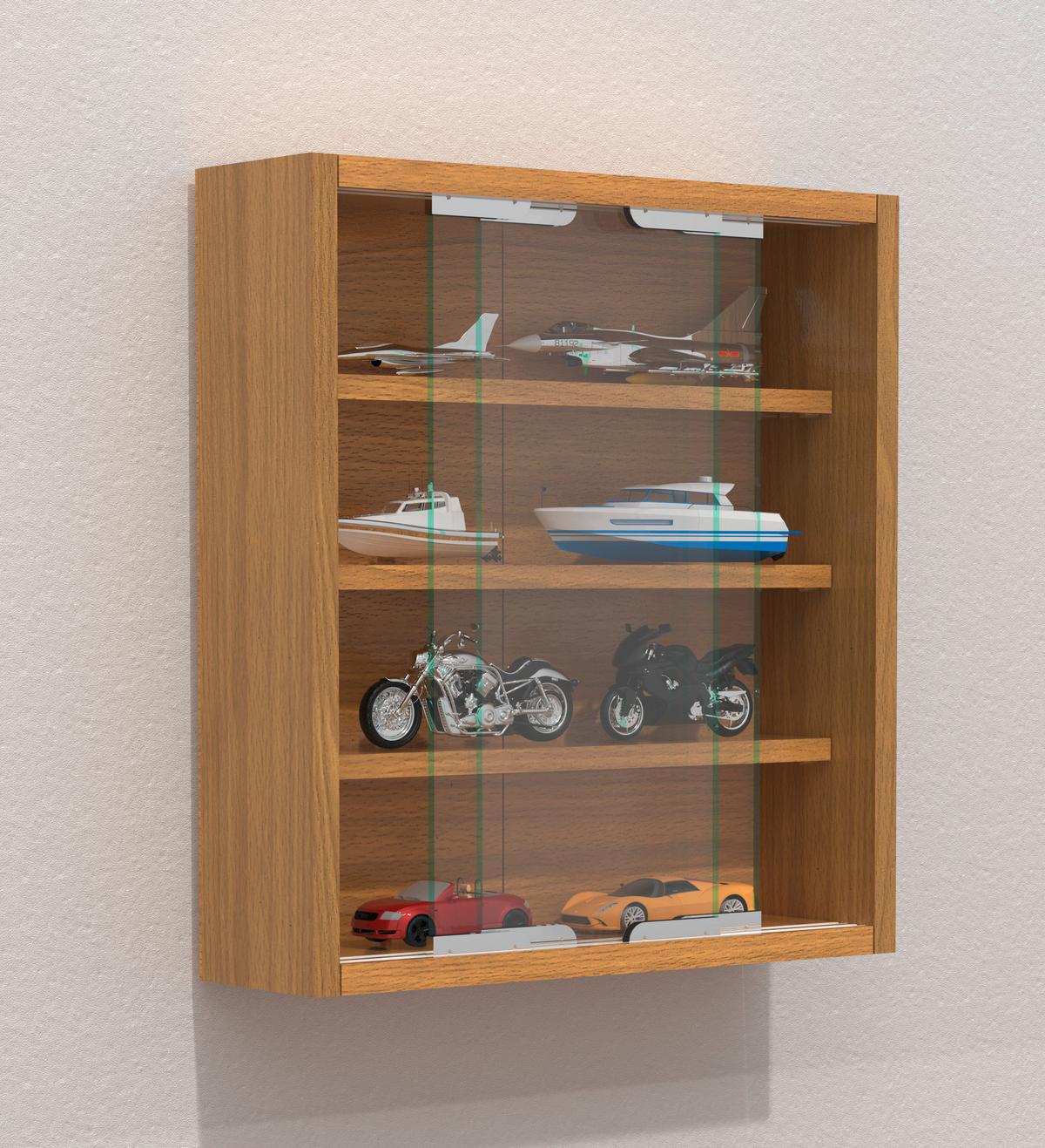 Hängevitrine Agisa S B: 37 cm Buchefarben - Buchefarben, MODERN, Glas/Holzwerkstoff (37/40/10cm) - MID.YOU