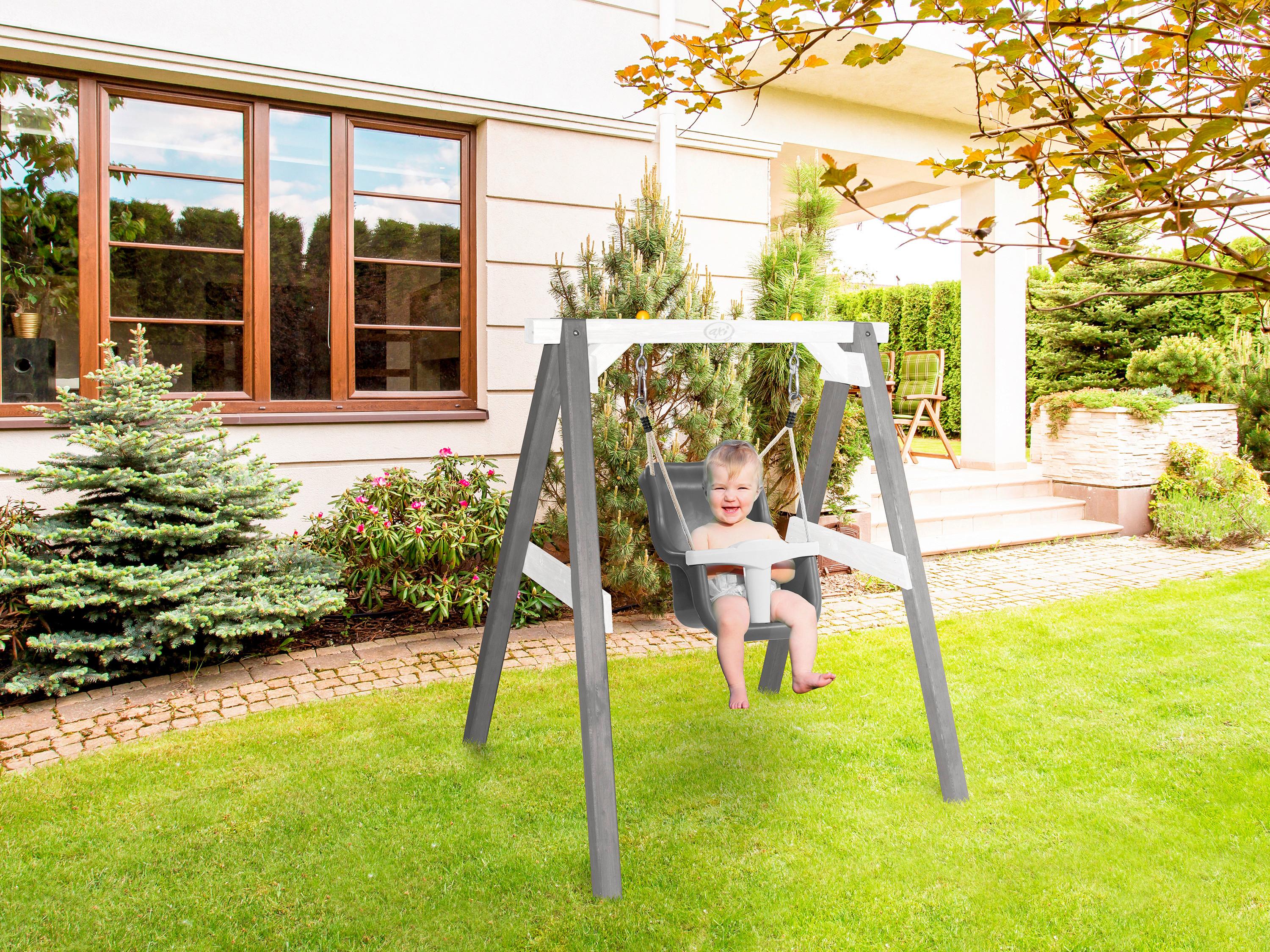 Schaukel A030.301.11 - Weiß/Grau, KONVENTIONELL, Holz/Kunststoff (120/134/103cm) - Ambia Garden