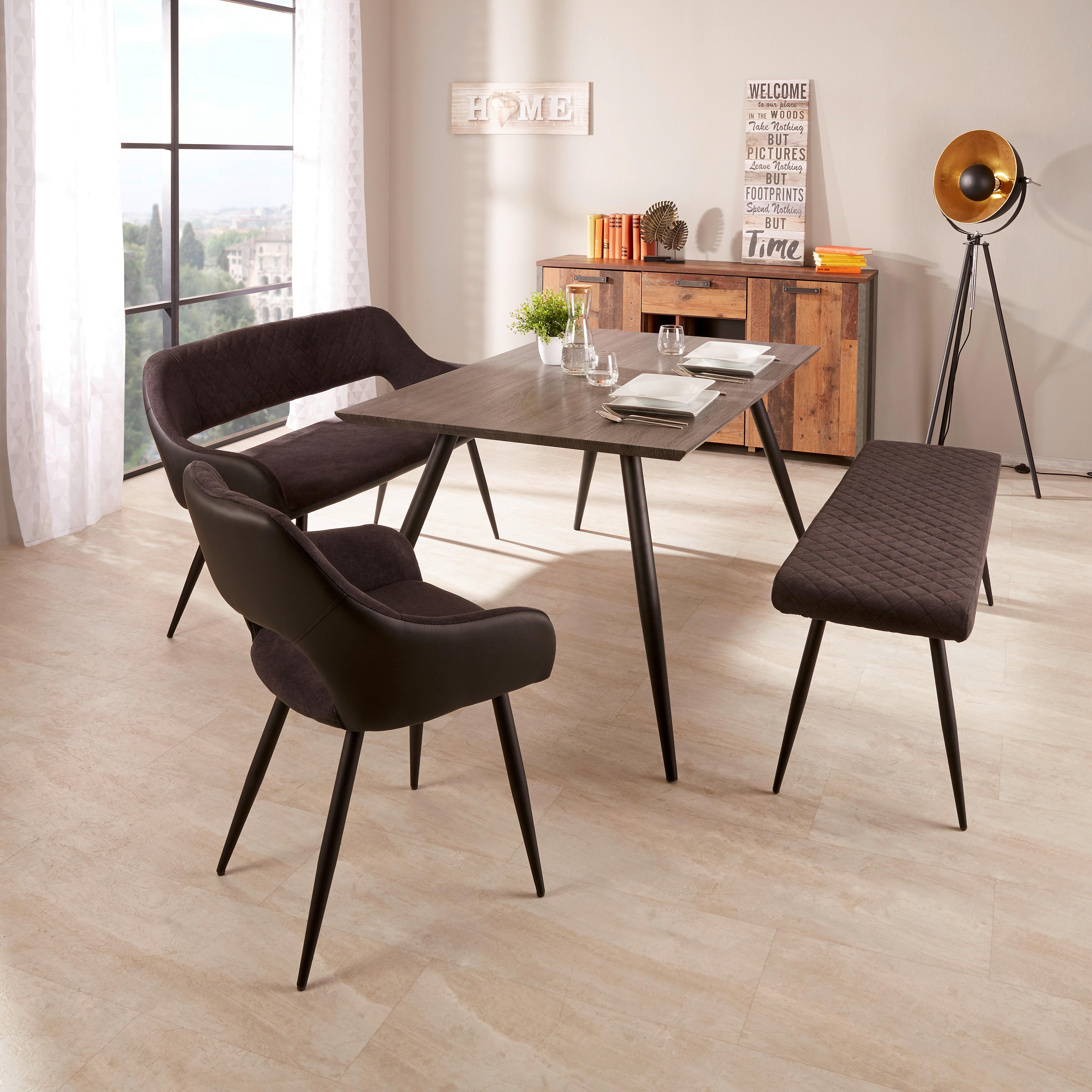 Esstisch Porto 150x90 Cm Schwarz - Schwarz, MODERN, Holzwerkstoff/Metall (150/75/90cm) - MID.YOU