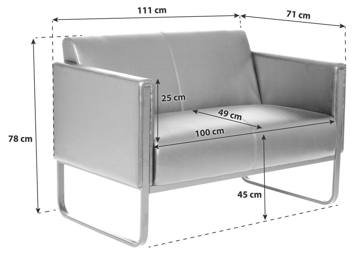 2-Sitzer-Sofa Bali Black Schwarz - Schwarz, MODERN, Textil (111/78/71cm) - MID.YOU