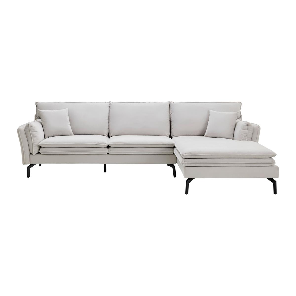 Sedací souprava LANI béžová - černá/světle šedá, Moderní, kov/dřevo (296/86/89-170cm) - Bessagi Home