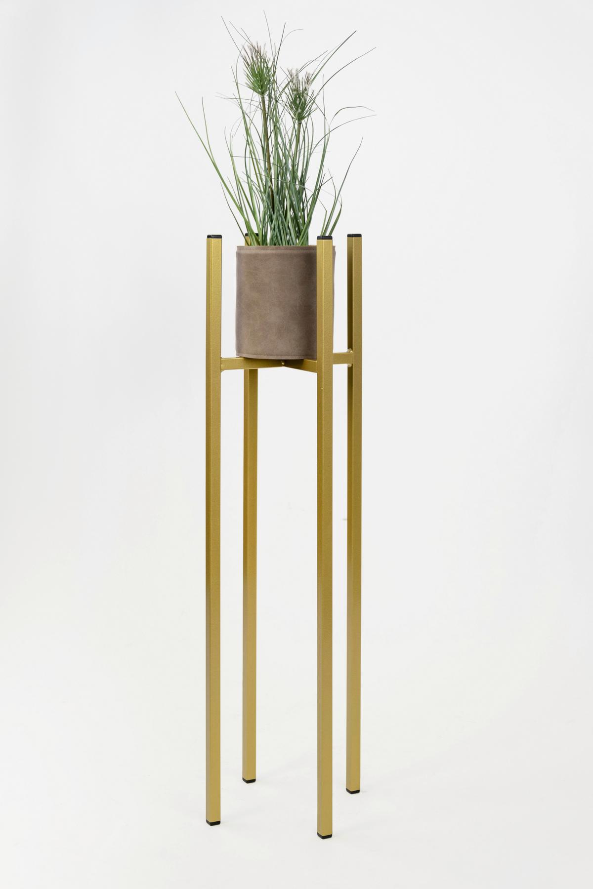 Blumenständer Aluminium Gold- Farben Bxhxt: 22x90x22 Cm - Goldfarben, Basics, Metall (22/90/22cm)