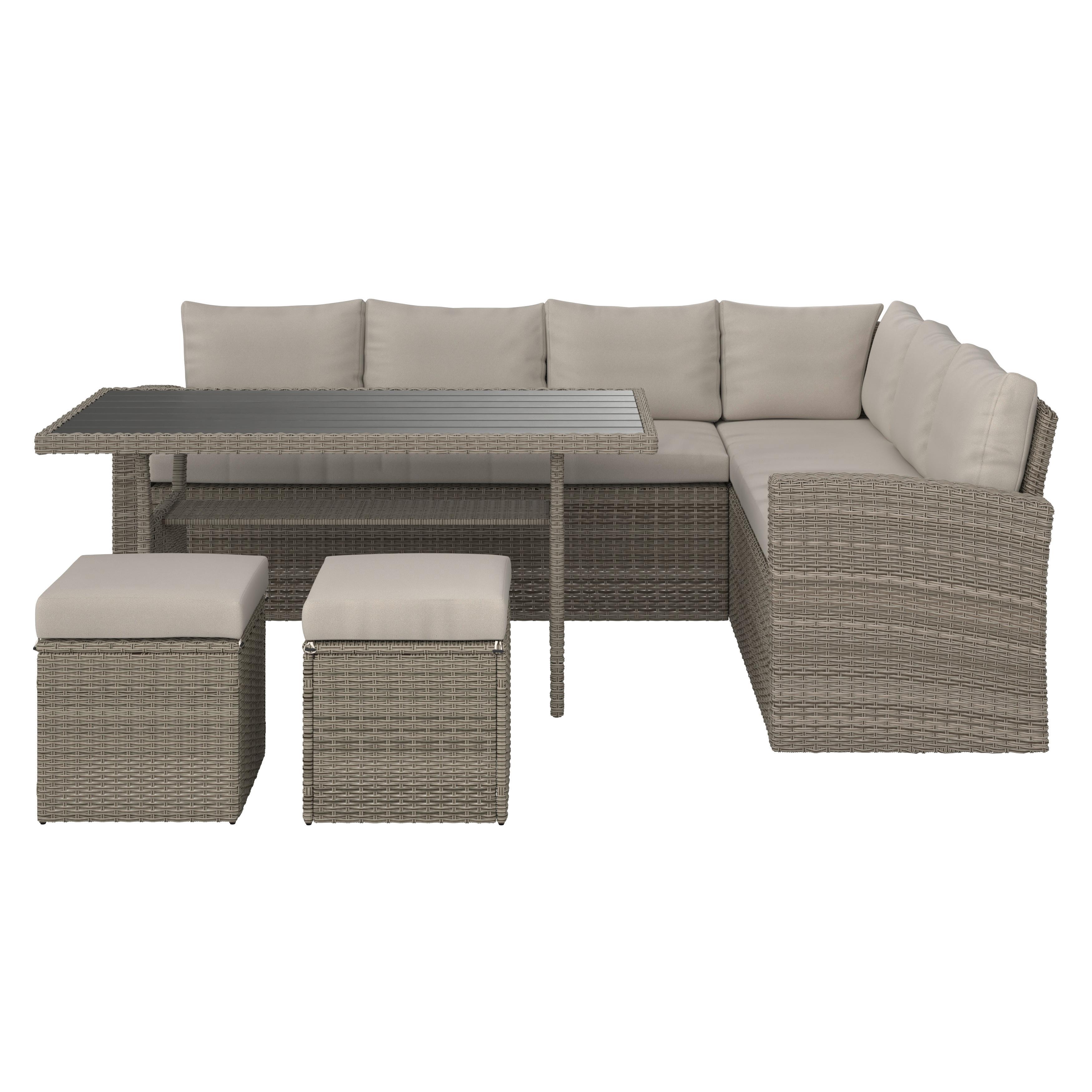 TERASOVÁ SEDACÍ SOUPRAVA ALEX - šedá, Moderní, textil/plast (179/73/68cm) - Mömax