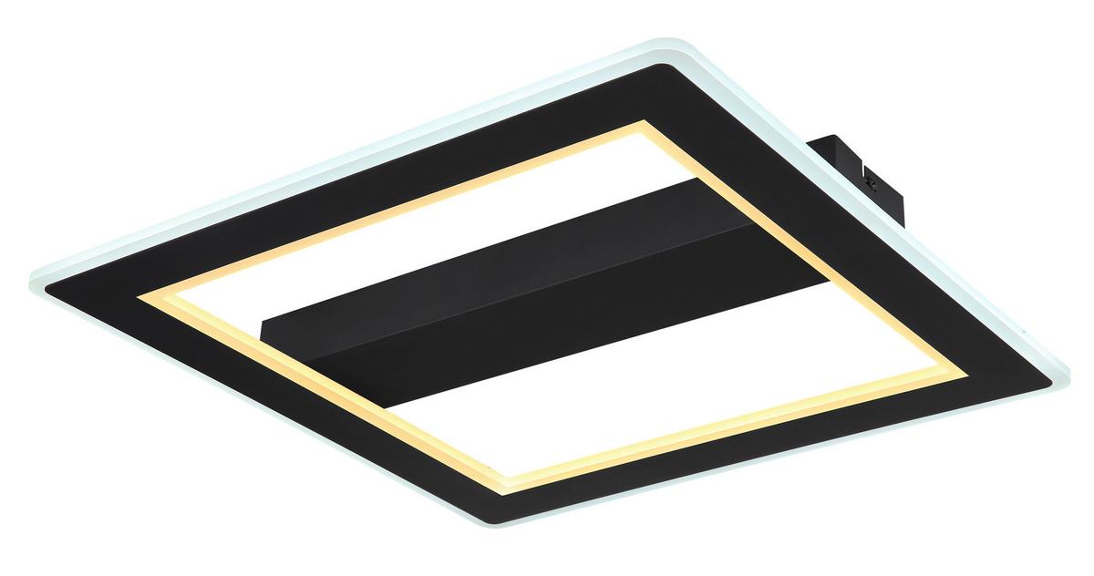 LED-Deckenleuchte 67269-30 - Opal/Schwarz, Design, Kunststoff/Metall (45/45/5cm) - Globo