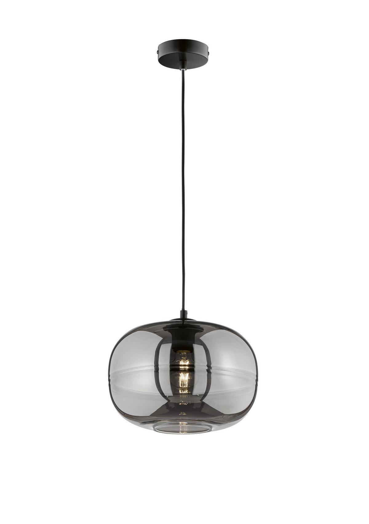 Pendelleuchte 60738 Ink - Schwarz/Grau, Design, Glas/Metall (29,50/140cm) - Fischer & Honsel