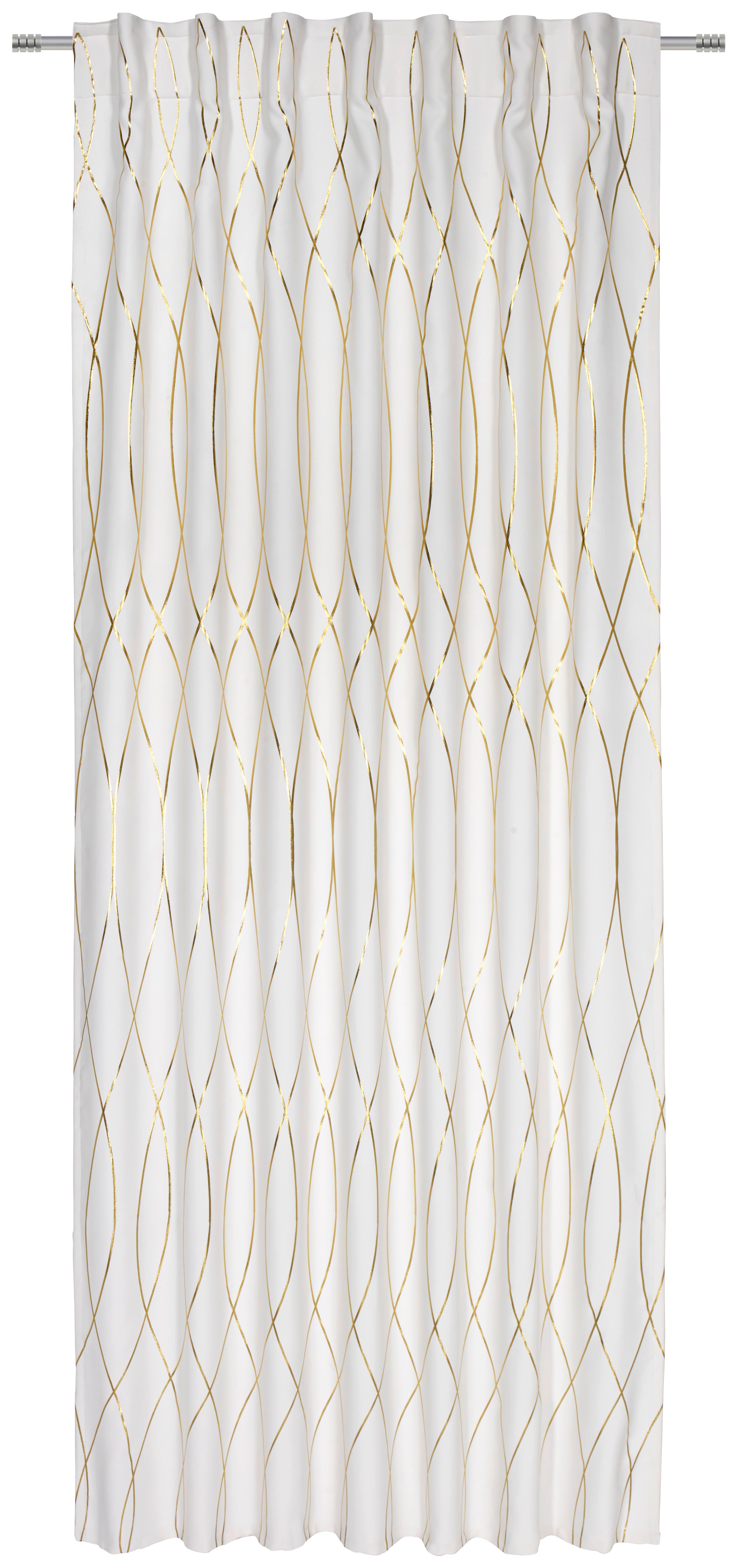 ZATEMŇOVACÍ ZÁVĚS Glamour, 140/245 cm - bílá/barvy zlata, Lifestyle, textil (140/245cm) - Modern Living