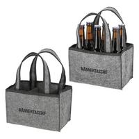 Flaschenträger Männertasche - Grau, Basics, Kunststoff (22,5/15,0/14,00cm)