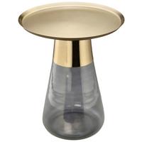 Beistelltisch  Roman 225 Grau/Goldfarben D: 42 cm - Goldfarben/Grau, Design, Glas/Metall (42/51cm) - Kayoom