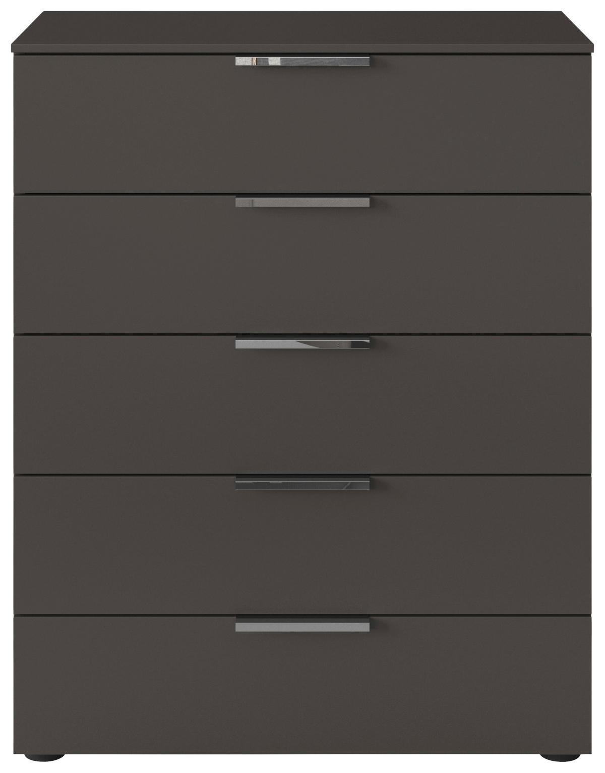 Kommode 80 Cm Flipp Graphitfarben - Chromfarben/Schwarz, MODERN, Holzwerkstoff (80/100/42cm) - Rauch Möbel