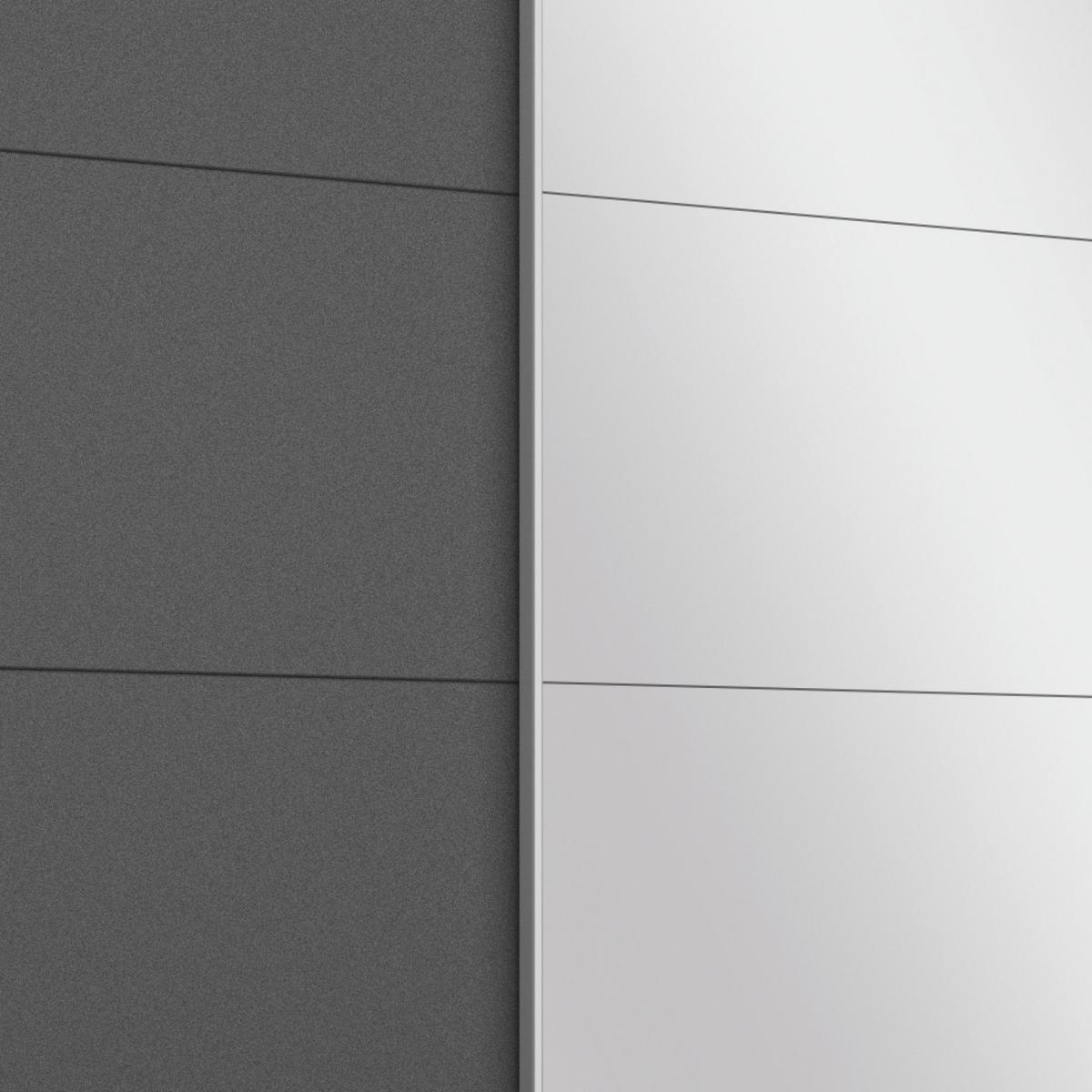 Schwebetürenschrank M. Spiegel 226cm Belluno, Grau Metallic - Grau, MODERN, Holzwerkstoff (226/230/62cm) - Rauch Möbel