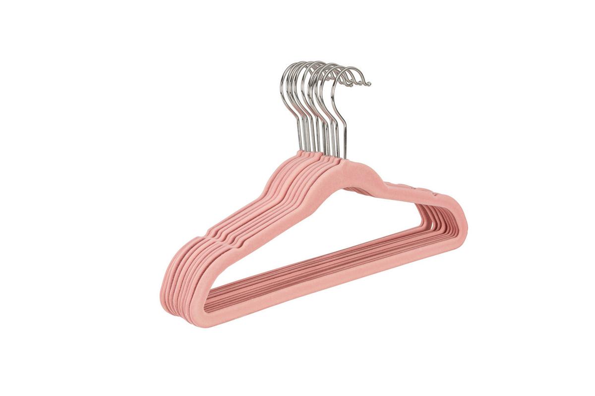 Kinderkleiderbügel Frieda, 10-Set, Samt - Blau/Rosa, KONVENTIONELL, Kunststoff/Metall (34,5/21/0,5cm) - Homezone