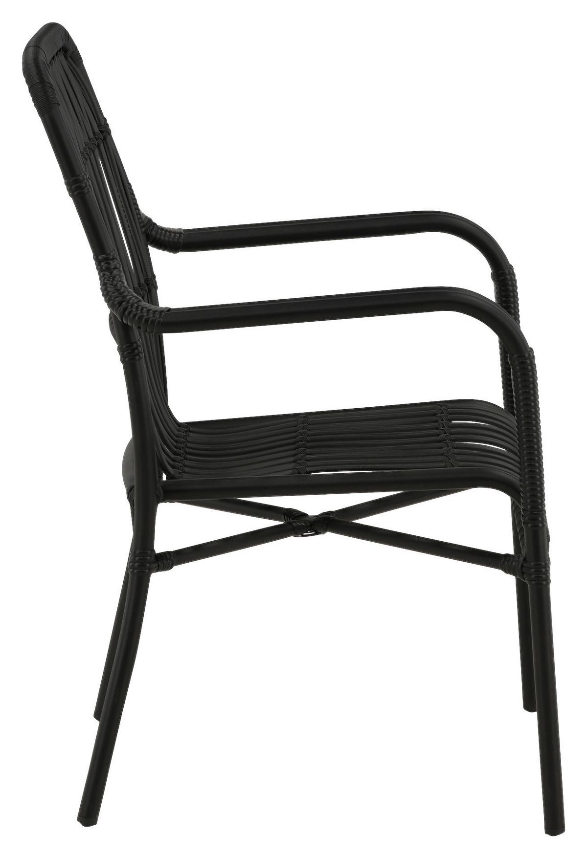 Loungesessel Rizal - Schwarz, KONVENTIONELL, Kunststoff/Metall (57/90/64cm) - Gardenson