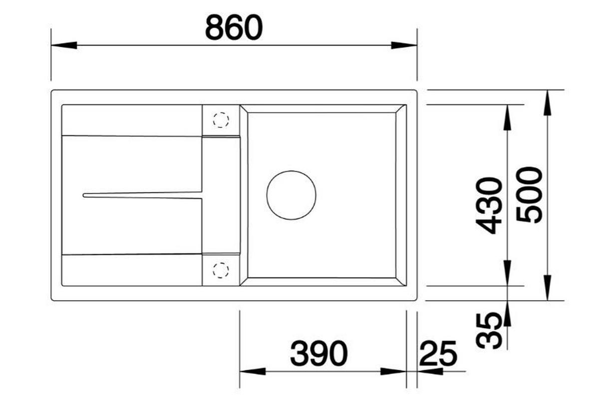Granitový drez BLANCO METRA 5 S - (86/50/19cm) - Blanco