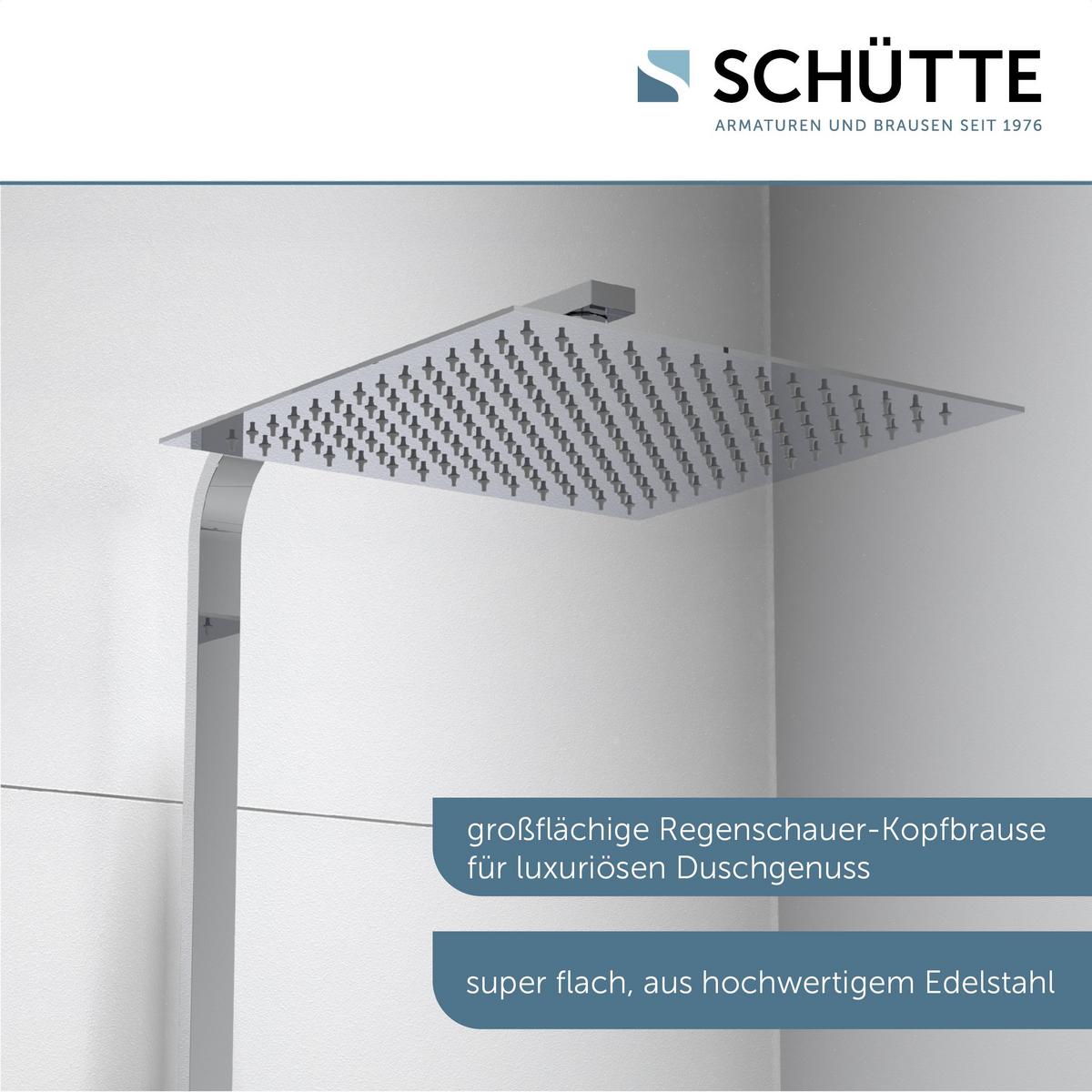 Brausegarnitur Ocean Chrom 3-Fach verstellbar Anti-Kalk - Silberfarben, Design, Metall (3/80-120/37,5cm) - Schütte