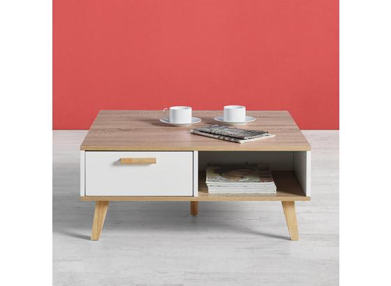 Konferenčný Stolík Claire - farby dubu/biela, Moderný, drevo (79/83/34cm) - Modern Living Konferenčný Stolík Claire - farby dubu/biela, Moderný, drevo (79/83/34cm) - Modern Living