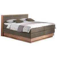 Boxspringbett H4xh4 Mit Topper & Bettkasten 160x200 Moneta - Taupe/Eichefarben, MODERN, Holz/Textil (160/200cm) - MID.YOU