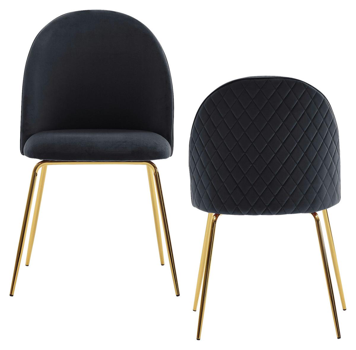 Stuhl Schwarz B: 53 Cm - Goldfarben/Schwarz, Design, Textil/Metall (53/86/50cm) - MID.YOU