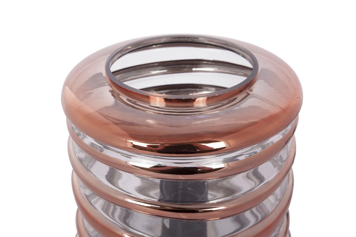 Tischleuchte Aladin 700 Champagnerfarben B: 20 cm - Champagner/Kupferfarben, Basics, Glas/Metall (20/20/21cm) - Kayoom