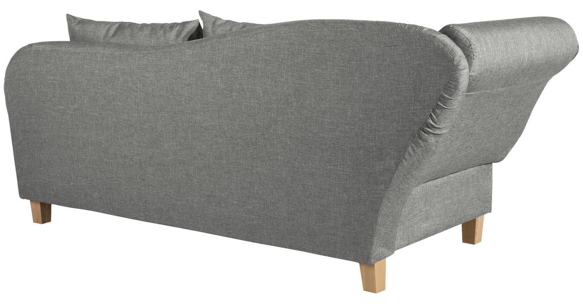Recamiere Selma Hellgrau Links mit Bettkasten+schlaffunktion - Buchefarben/Hellgrau, Design, Textil (190/88/82cm) - Max Winzer