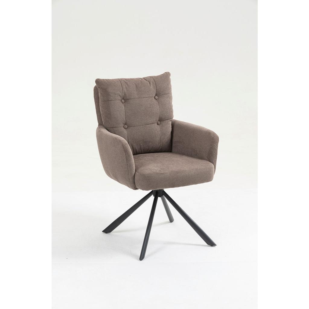 Armlehnstuhl Lina Taupe Sitzfl. 180° Drehbar, B: 60cm