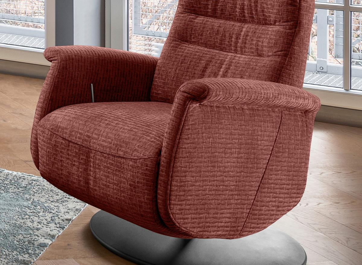 Relaxsessel Latina Koralle 360 Grad Drehbar, B: 72 Cm - Koralle/Schwarz, MODERN, Textil (72/118/85-165cm) - Livetastic