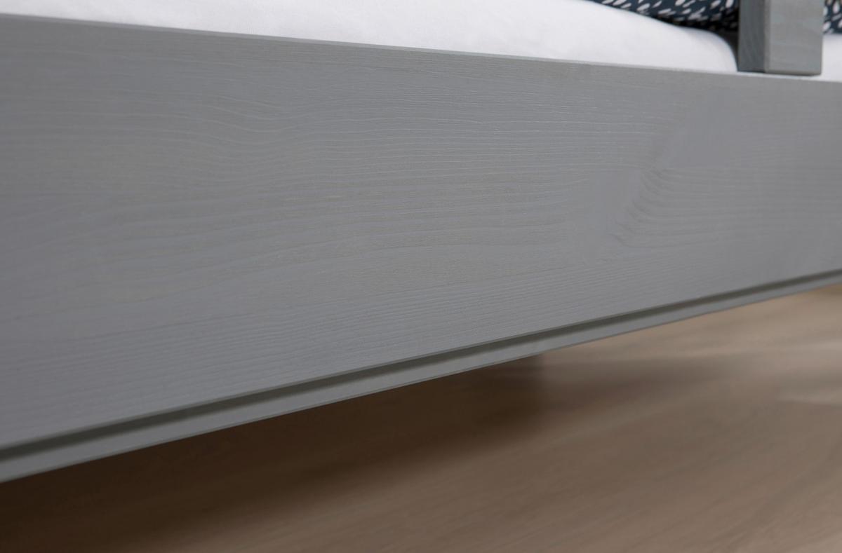 Bett Bennet Hellgrau Inkl. Zubehör, 90x200 Cm - Hellgrau/Naturfarben, MODERN, Holz/Textil (90/200cm) - MID.YOU