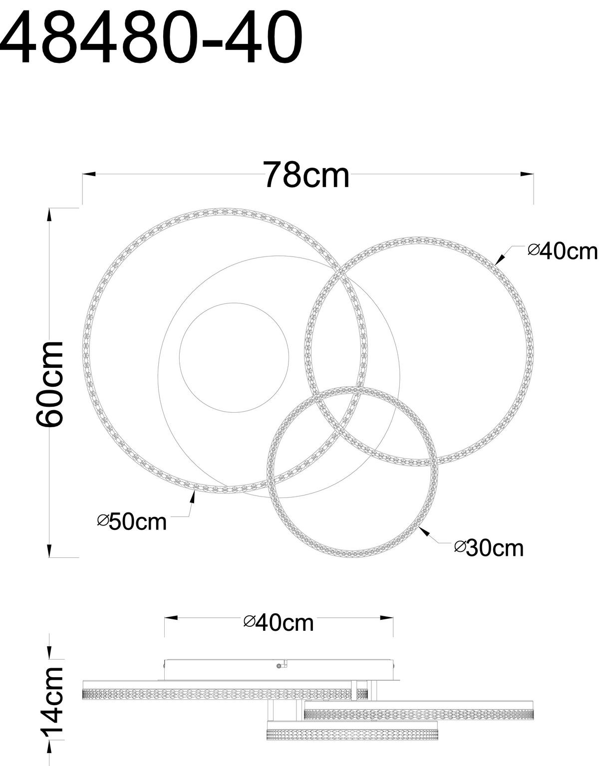 STROPNÉ LED SVIETIDLO SANFORD - číra/piesková, Design, kov/plast (78/60/14cm) - Globo