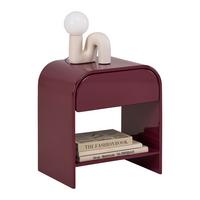 Nočný stolík RUBY vínovočervená, lakovaná - vínovočervená, Modern, kompozitné drevo (40/45/30cm) - Mömax
