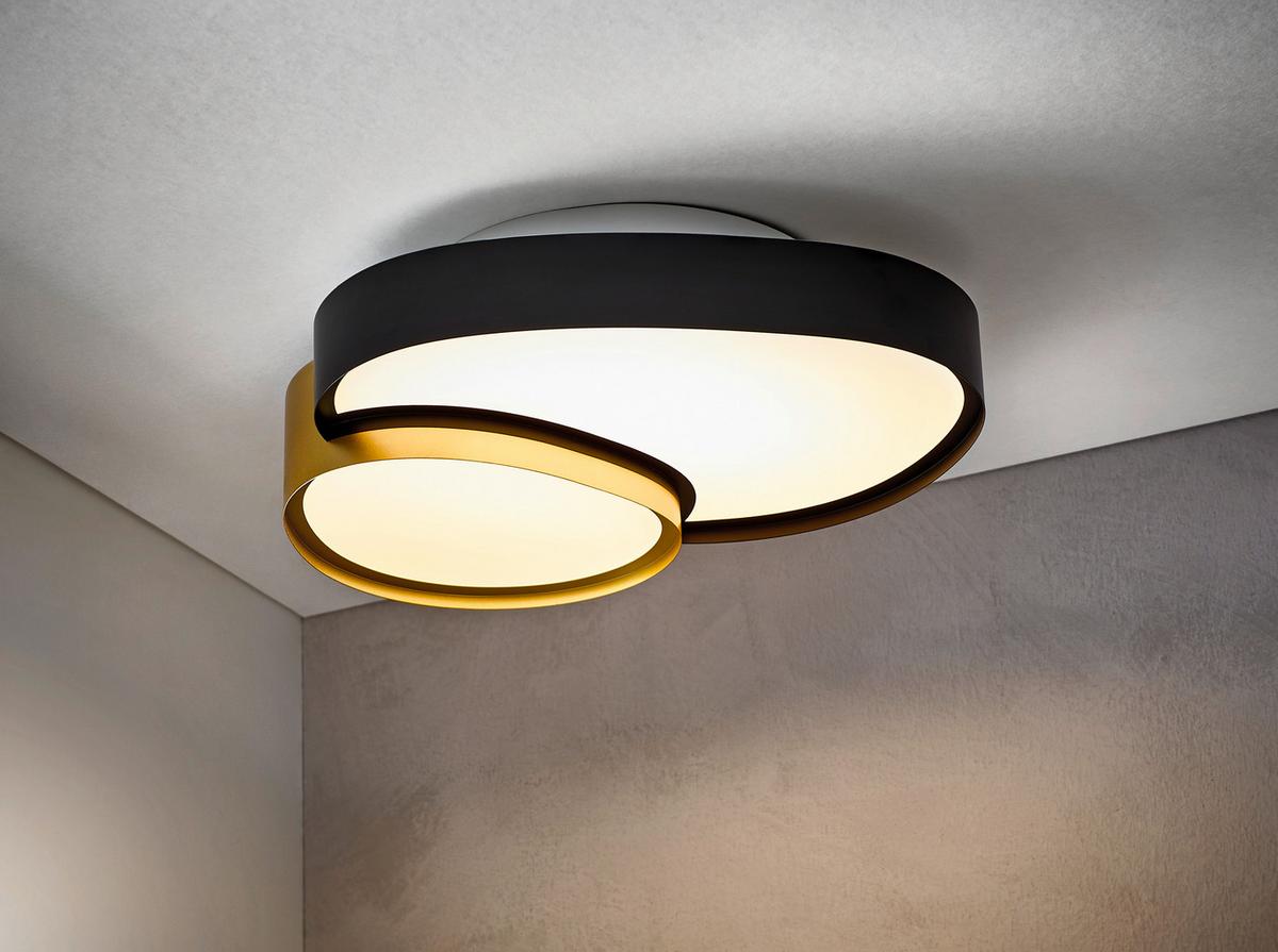 Led-deckenleuchte 647510280 Rise - Goldfarben/Schwarz, Basics, Metall (11,5/43,5/36cm)