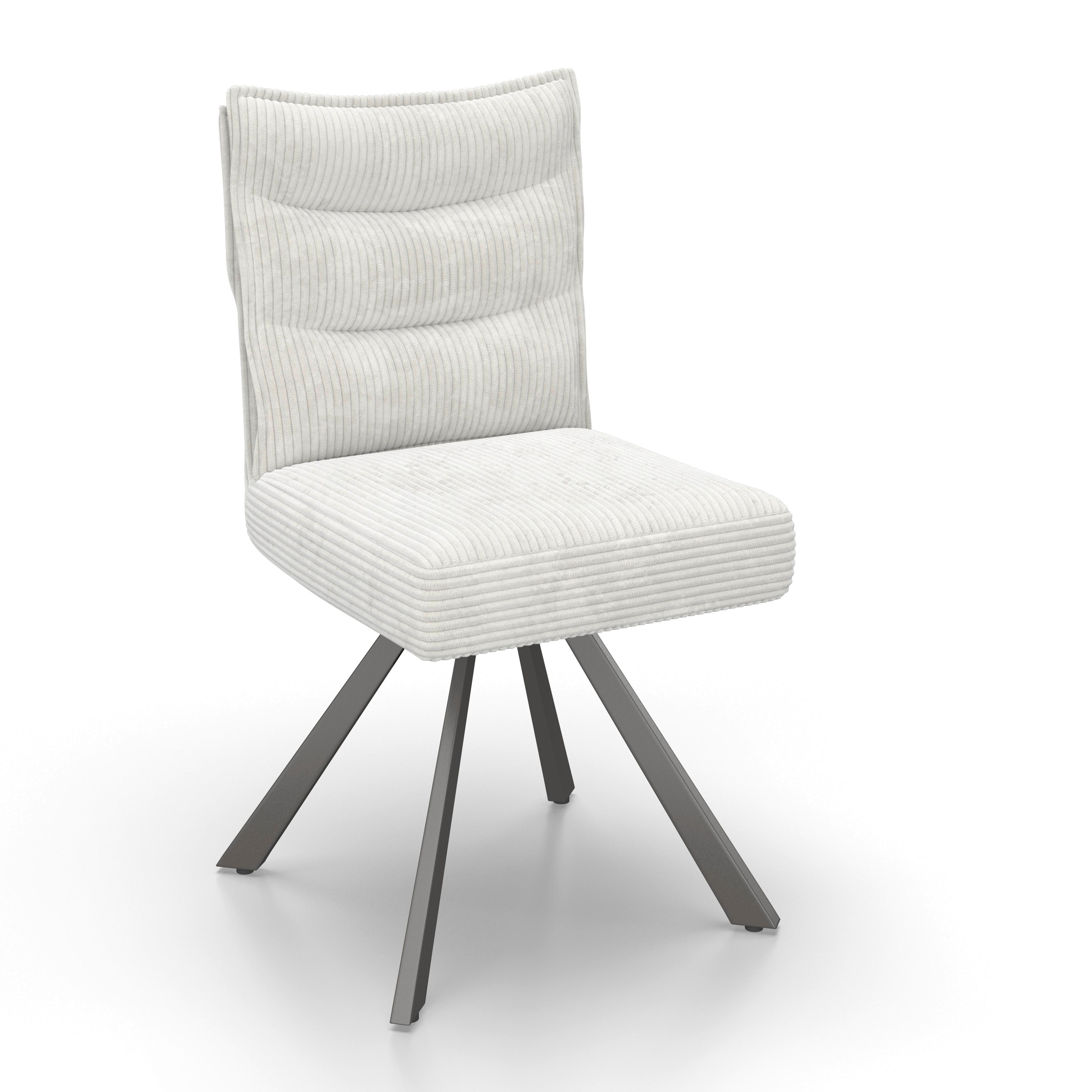 Otočná stolička béžová - biela/tmavosivá, Modern, kov/drevo (49/91/64cm) - Bessagi Home