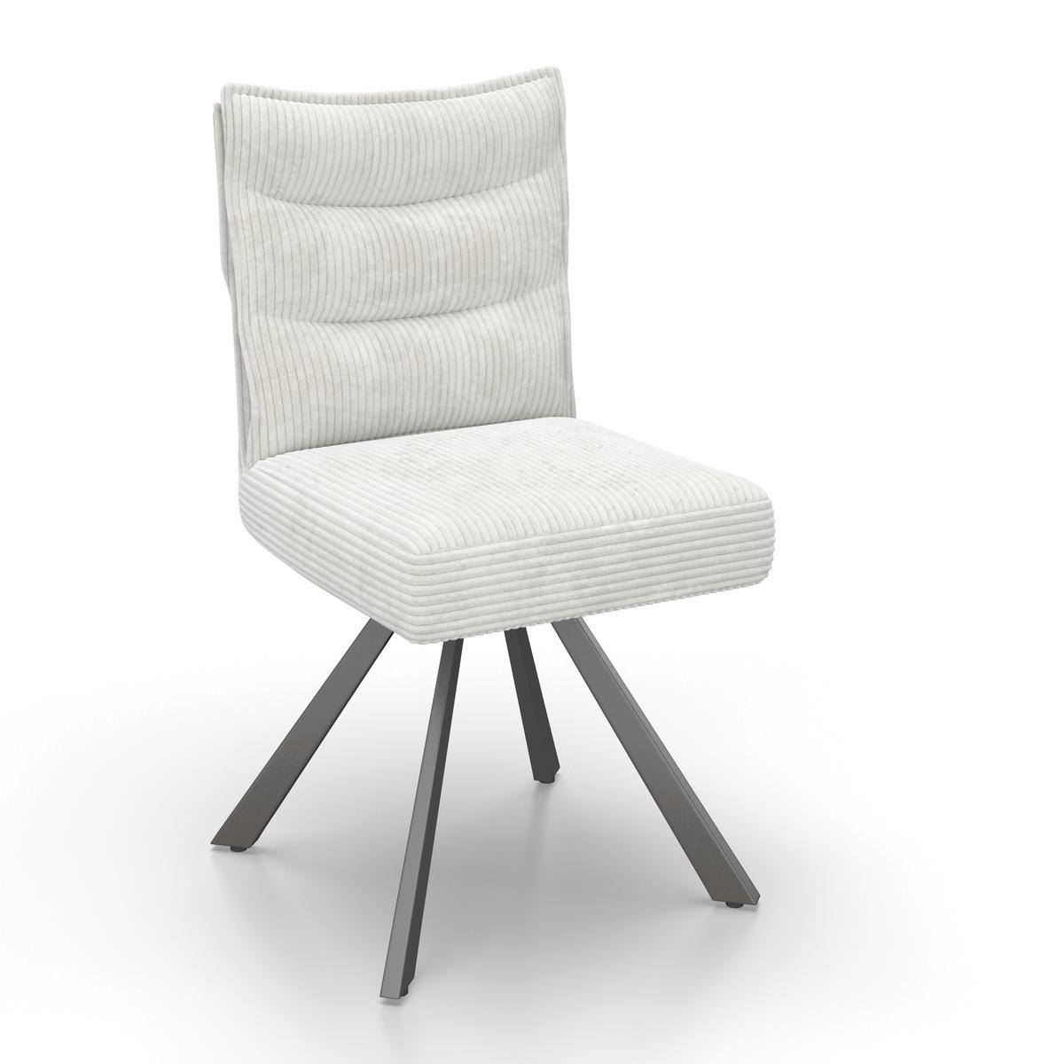 Otočná stolička béžová - biela/tmavosivá, Modern, kov/drevo (49/91/64cm) - Bessagi Home