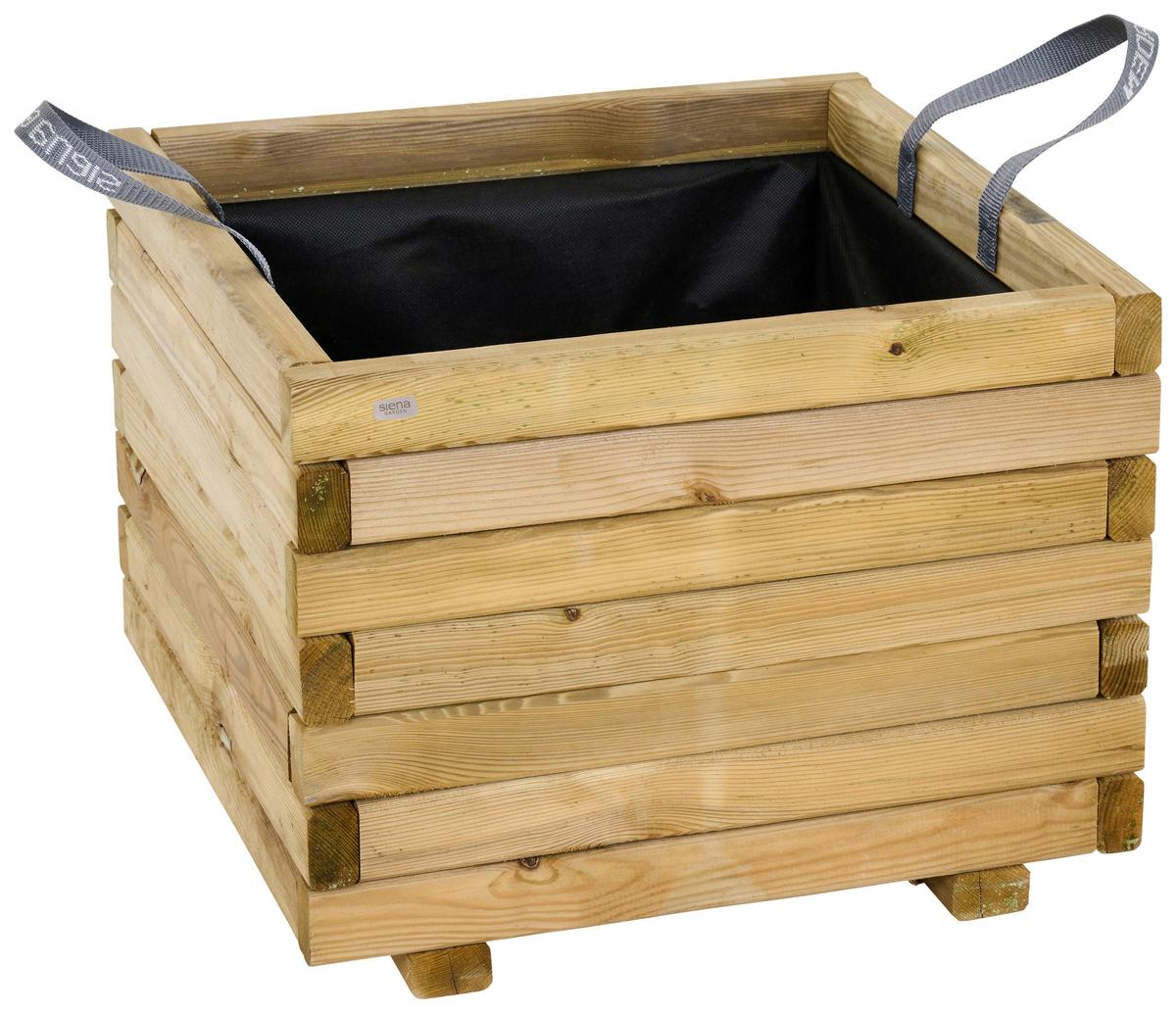 Blumenkasten Schwarz Kieferfarben B: 50 cm - Schwarz/Kieferfarben, Basics, Holz/Textil (50/39/50cm) - Siena Garden