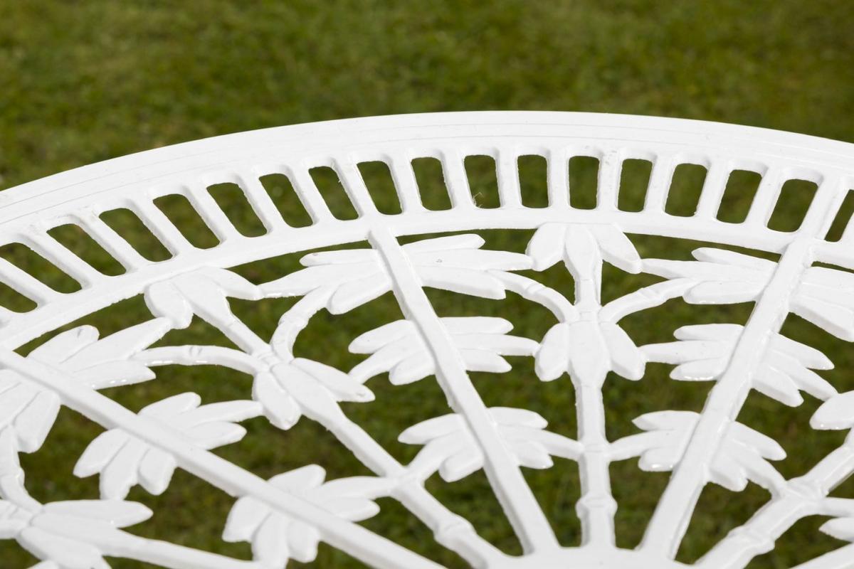Gartentisch Lugano Metall Ø 70 cm - Weiß, ROMANTIK / LANDHAUS, Metall (70/70/68cm) - Gardenson