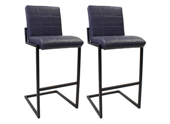 Barhocker-Set Rocco B: 50 cm Dunkelblau - Schwarz/Dunkelblau, LIFESTYLE, Textil/Metall (50/84/42cm) - Livetastic Barhocker-Set Rocco B: 50 cm Dunkelblau - Schwarz/Dunkelblau, LIFESTYLE, Textil/Metall (50/84/42cm) - Livetastic