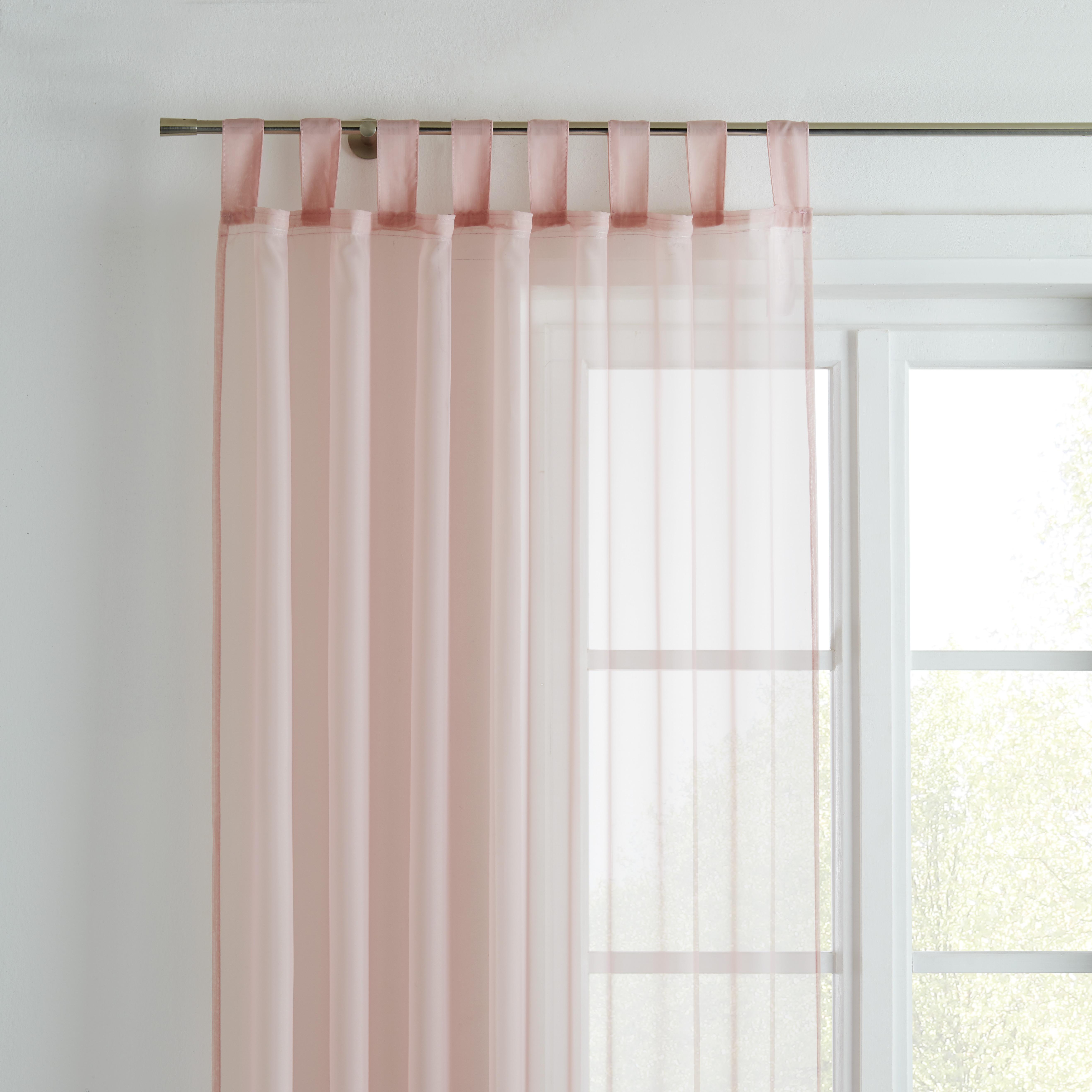 Závěs S Poutky Hanna 2ks-Cen. Trhák,140/245cm - růžová, textil (140/245cm) - Based